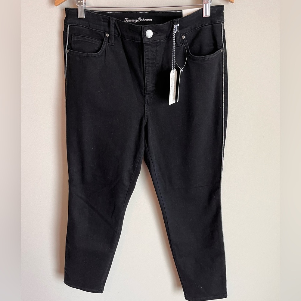 Tommy Bahama NWT Boracay High Rise Ankle Black Denim Size 12 Classic
